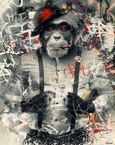 Стильный шимпанзе с сигаретой