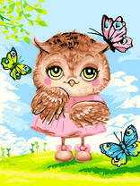 Совушка и разноцветные бабочки