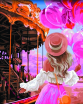 Девушка в парке развлечений