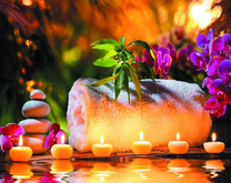 Камни, свечи и орхидеи