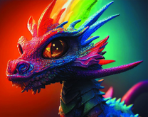 Радужный алмазный дракон