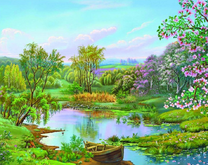 Весенний пейзаж у небольшой реки