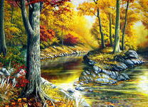 Осенний пейзаж и схождение рек