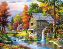 Осень у речной мельницы