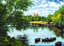 Храм возле русской реки