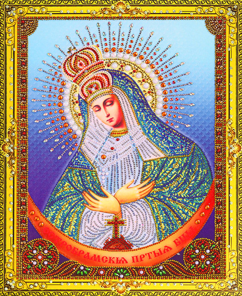 Алмазная мозаика 5D 40x50 Остробрамская икона Божией Матери