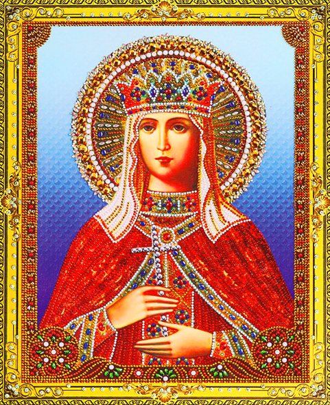 Алмазная мозаика 5D 40x50 Икона Святой Людмилы