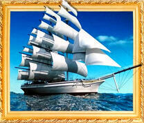 Белый корабль на волнах