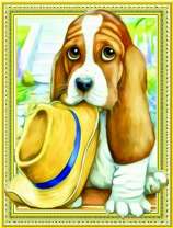 Милый щеночек со шляпой