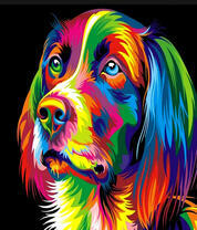 Грустный цветной пес