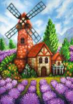 Дом с мельницей и лаванда