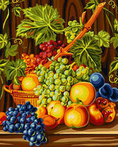 Виноград, гранат и персик