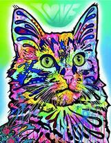 Яркая кошечка с большими ушами