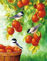 Синички на спелых яблоках