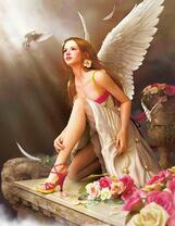 Милый ангел среди роз