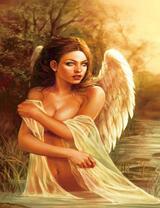 Обнаженный ангел в озере