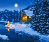 Домик у реки перед Рождеством