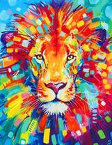 Портрет разноцветного льва