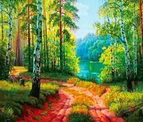 Лесная дорога вдоль реки