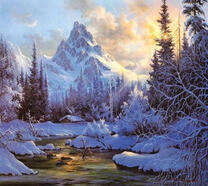 Зимняя сказка с видом на горы