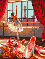 Разминка балерины и котенок