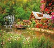 Дом в сказочном месте среди гор