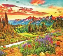 Цветущая весна в горах