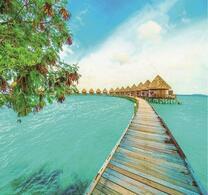 Мостик к домикам на Мальдивах