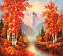 Осенний лес у горной реки