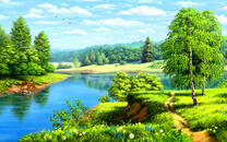 Река в тихом лугу