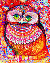 Милая совушка в горячих тонах