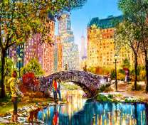 Вечерняя прогулка в парке Нью-Йорка