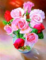 Вид сверху на букет роз