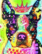 Французский бульдог в ярких цветах и короне