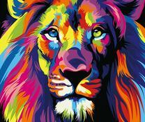 Милый лев в стиле поп-арт