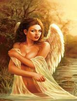 Обнаженный ангел в озере