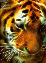 Образ тигра из всполохов огня