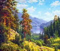 Красивый вид на реку с горы