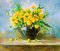 Букет желтых весенних цветов