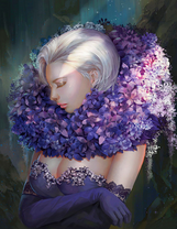 Очаровательная девушка в шарфе из цветов