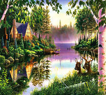 Дом на берегу парящего озера