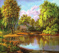 Водяная мельница не ресной реке