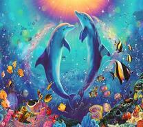 Грациозный танец дельфинов в воде