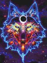 Лунный волк в ночи