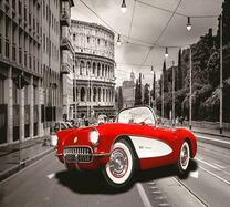 Красный корвет на улицах Рима