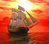 Корабль в красном море