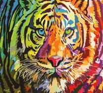 Грозный тигр в ярких тонах