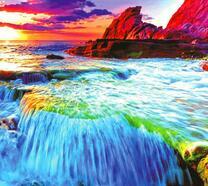 Закат над бурным морем