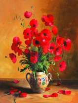 Букет полевых маков в кувшинчике