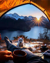 Палаточный отдых в горах с собакой